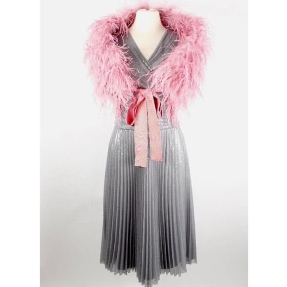 Ralph Lauren Collection Embellished Fit Flare Pleated Sequin Midi Dress 10 $6K - Picture 9 of 9